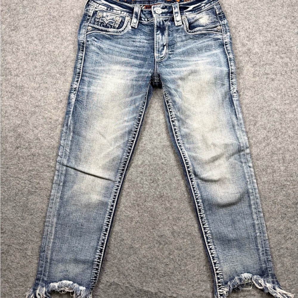 Rock Revival Light Blue Distressed Skinny Jeans